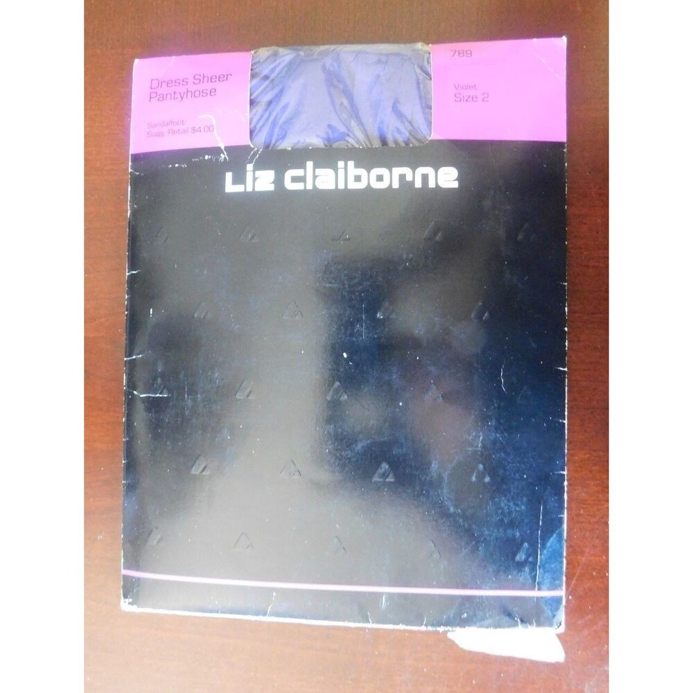 LIZ CLAIBORNE Vintage Violet Nylon PANTYHOSE 1990's Size 2 ( 100-150 lbs )
